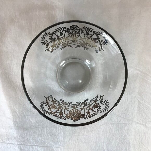 Vintage Silver Overlay Dish Glass Bowl - Picture 6 of 7